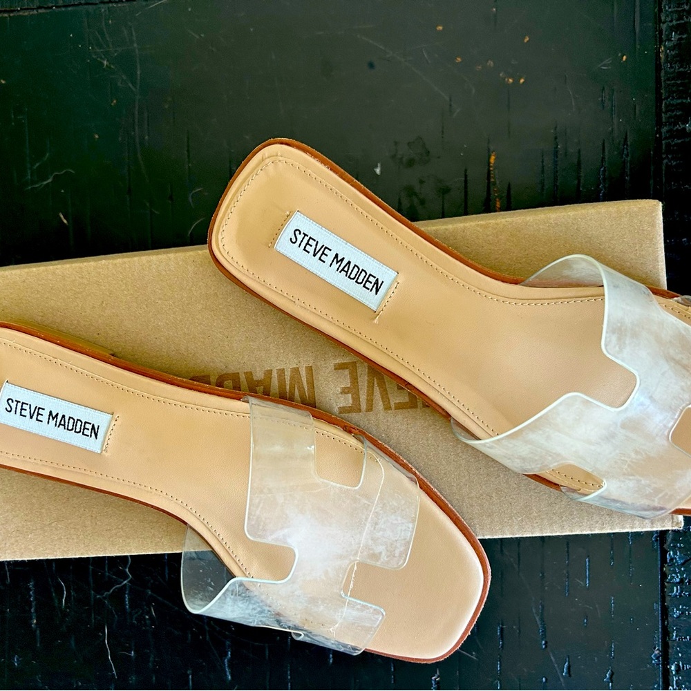 Steve Madden Women's Hadyn Clear strap sandals size 7.  New